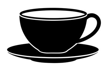 tea cup silhouette vector