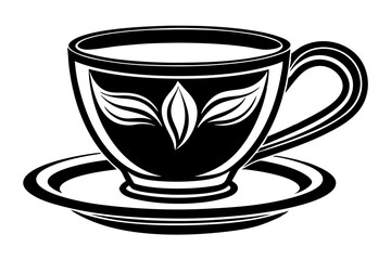 tea cup silhouette vector