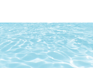 Blue water with ripples on the surface. Defocus blurred transparent blue colored clear calm water surface texture with splashes and bubbles. Water waves with shining pattern texture background.