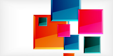 Fototapeta premium Colorful squares with reflections abstract background design. Vector Illustration For Wallpaper, Banner, Background, Card, Book Illustration, landing page