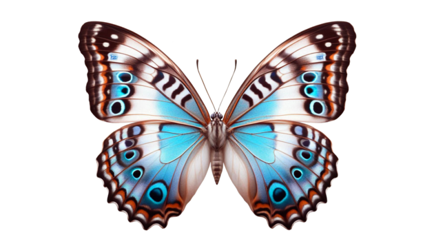 beautiful colorful butterfly isolated cutout in transparent background, png format