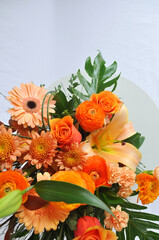 buquê de flores laranja 