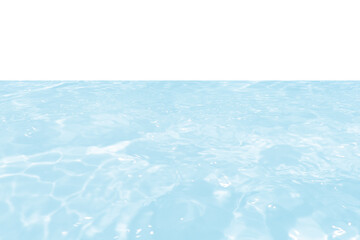 Blue water with ripples on the surface. Defocus blurred transparent blue colored clear calm water surface texture with splashes and bubbles. Water waves with shining pattern texture background.