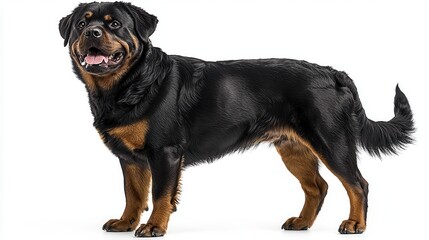 Obraz premium Confident Rottweiler Standing Proudly in Studio