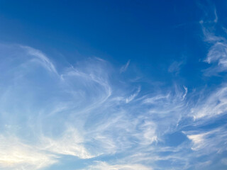 夏の夕方の青空と雲