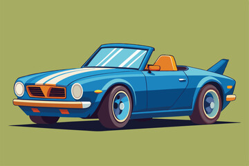 This illustration features a stylish customizable convertible car, perfect for auto enthusiasts, Customizable convertible car illustration