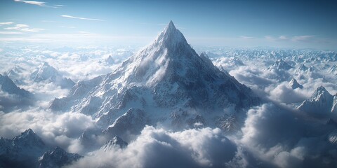 Majestic Mountain Peak Against Clear