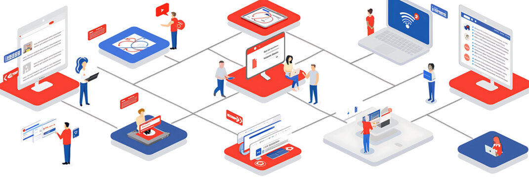 Aipowered omnichannel support depicted a collage where artificial intelligence integrates customer interactions across platforms to ensure consistent personalized experiences