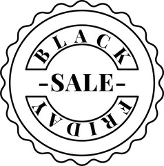 Black friday stamp outline illustration vector