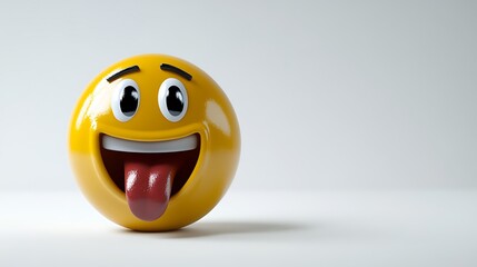 Fototapeta premium Silly Yellow Face Sticking Out Tongue