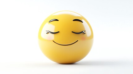 Fototapeta premium Shy Yellow Face with a Blushing Smile