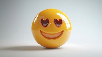 Fototapeta premium 3D cartoon icon Yellow Face Laughing with Joyful Eyes isolated on white background