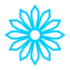 Flat snowflake icon