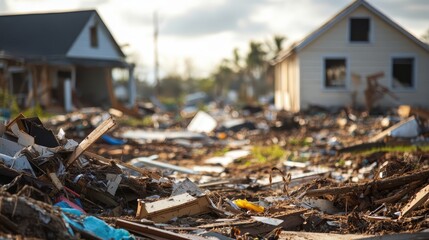 Aftermath of a Natural Disaster   Debris and Destruction