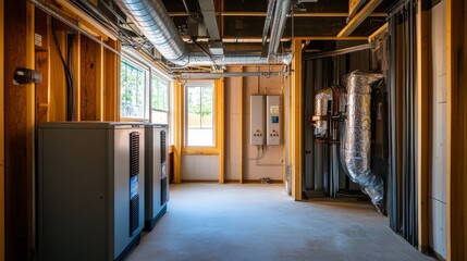 Fototapeta premium Modern HVAC System in New Construction Home