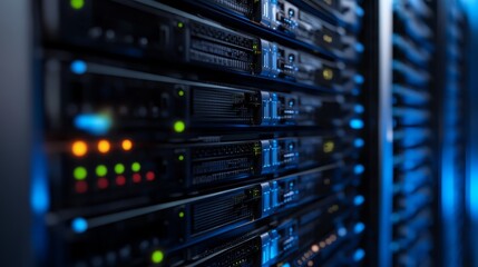 Server Rack Close Up Data Center Technology