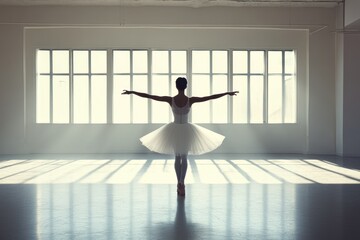 Silhouette of Ballerina in Studio