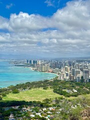 View of Waikiki from Diamond Head, Honolulu, Hawaii