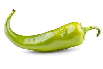 Green chili pepper isolated on white background. 3D rendering.