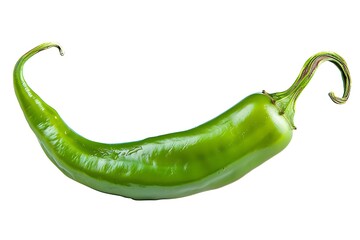 Green chili pepper isolated on white background. 3D rendering.