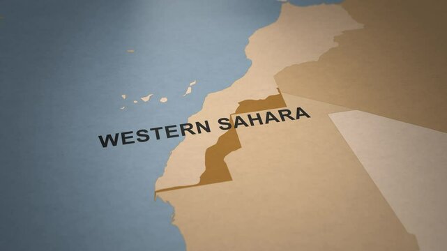 Old Paper Map of Western Sahara