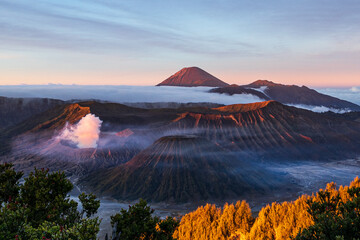 The Bromo Mountain is a part of Bromo Tengger Semeru National Park which is location in East Java, Indonesia.