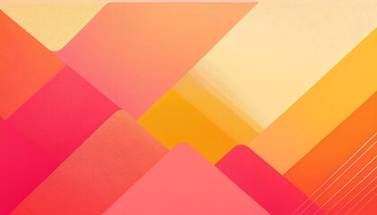 Obraz premium Abstract background with geometric shapes in shades of pink, orange, and yellow.