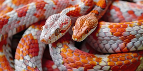 Fototapeta premium Okeetee Corn Snakes: A Non-Venomous Snake Species Native to the Continent