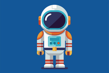 A flat illustration depicting a customizable astronaut, vibrant with distinct colors, ideal for various designs, Customizable flat illustration of an astronaut suit.