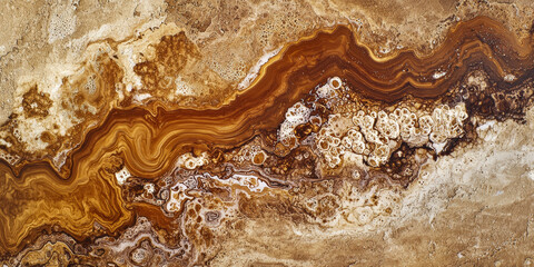Obraz premium Abstract background, top view of a brown resin surface, generative AI