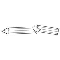 broken pencil illustration hand drawn outline vector