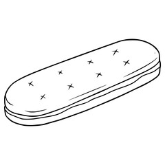 sandwich biscuit illustration hand drawn outline vector