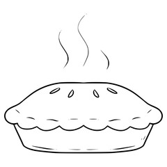 pie illustration hand drawn outline vector