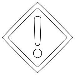 diamond shape warning sign illustration hand drawn outline vector