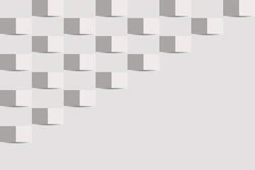 Abstract white background with Geometric texture, simple cube bricks pattern Texture