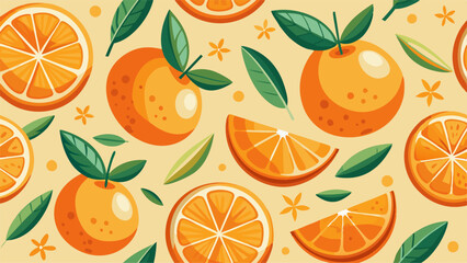 seamless bright light pattern with fresh orange