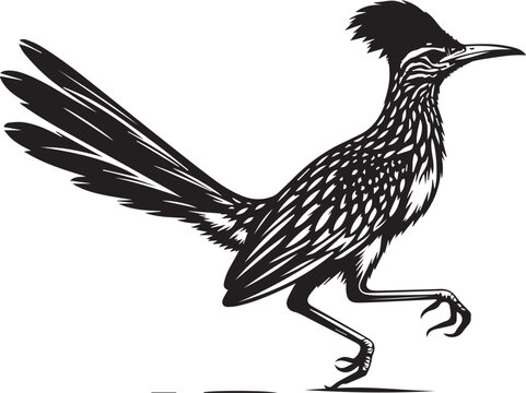 recommend clip art: black roadrunner silhouette vector simple black and white