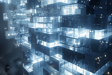 Obraz premium Housing development AI in urban planning visualized in a poster that showcases affordable housing solutions and optimized land use by artificial intelligence