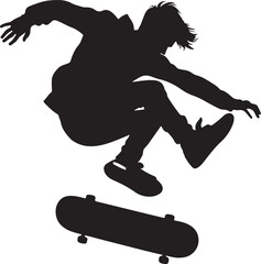 Skateboard silhouette vector illustration