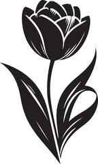 Tulip flower silhouette vector illustration