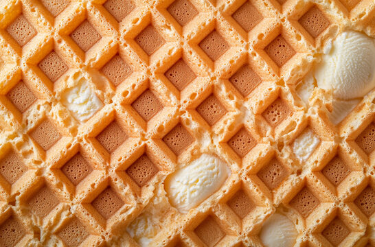 close up of patterns on wafer for ice cream or soft serve