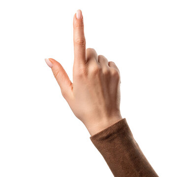 Woman's hand pointing up