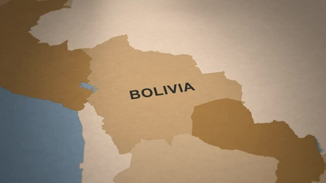 Old Paper Map of Bolivia