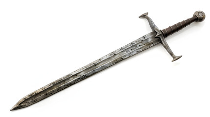 old sword medieval isolated on white