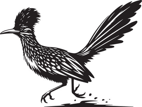 recommend clip art: black roadrunner silhouette vector simple black and white