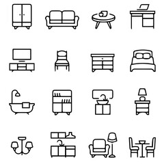 Home Furniture Icon Set
