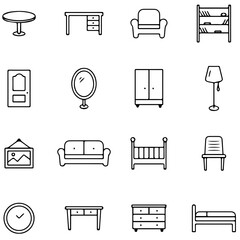 Home Furniture Icon Set
