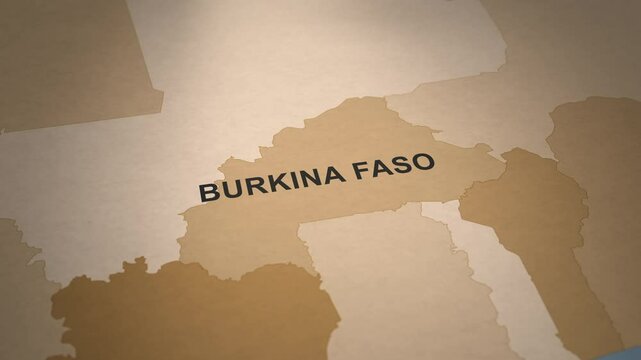 Old Paper Map of Burkina Faso