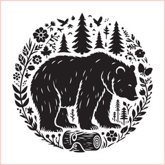 Bear silhouette  Vector bear illustration bundle 