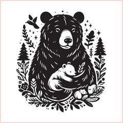 Bear silhouette  Vector bear illustration bundle 